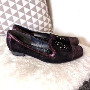 Un Tour En Ville France Boho Lagenlook Hippie Genuine Leather Glam Loafers 10